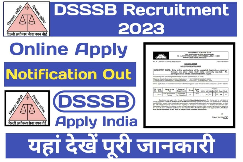 DSSSB Recruitment 2023 Registration