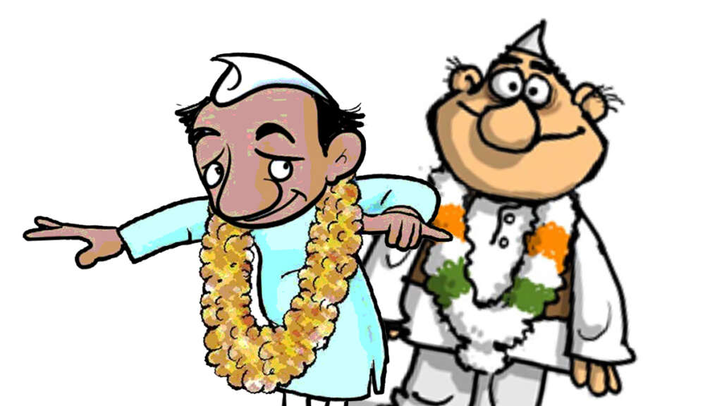 चुनावी नामांकन पर लगा ब्रेक तो खंभे पर लटके मुस्कुराते चेहरों ने भी बना लिया मुंह