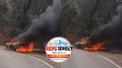 हल्द्वानी: कैंची धाम मार्ग पर खड़ी कार में लगी आग, जलकर हुई खाक